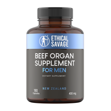 Load image into Gallery viewer, Beef Organ Supplement for Men | Grass-Fed Testicle, Blood, Liver, Heart &amp; Bone Marrow | Primal Energy, Stamina &amp; Daily Performance | 90-Day Supply