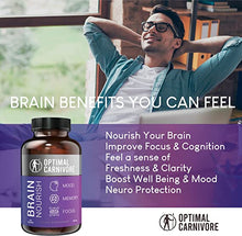 Load image into Gallery viewer, Optimal Carnivore Lions Mane Mushroom Supplement &amp; Beef Brain, Powerful Nootropics Brain Support Supplement, Brain Supplements for Memory and Focus, 180 Capsules